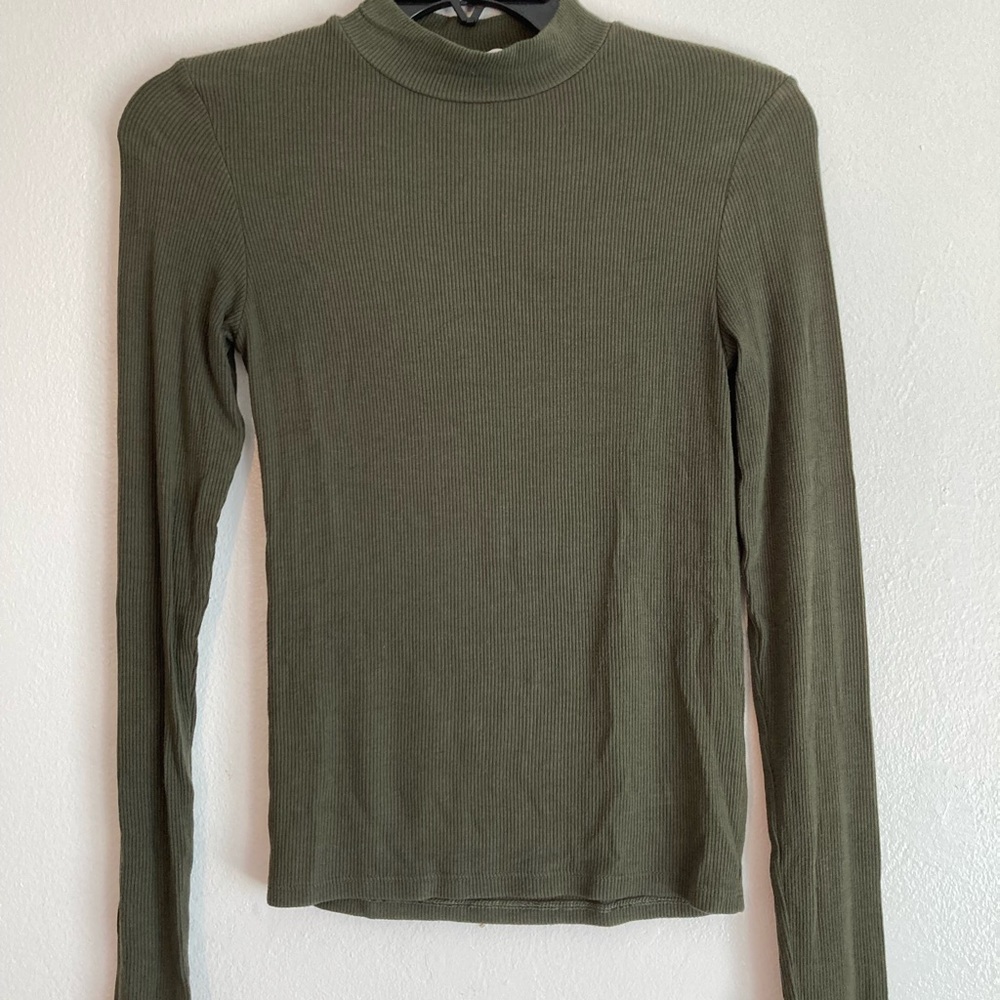 Zara Trafaluc Olive Green Long Sleeve Shirt